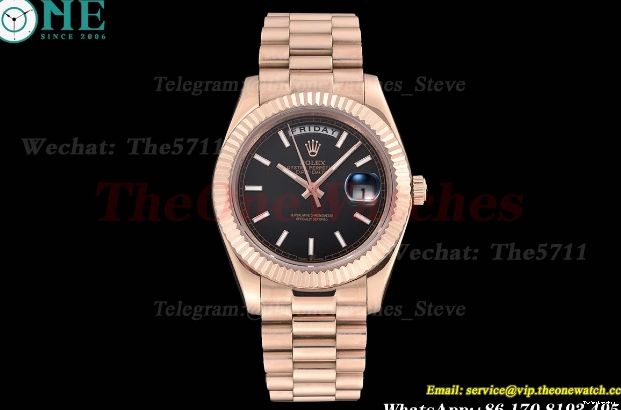 Daydate GDF MY8215 RG Black 40mm RG Dial 0319